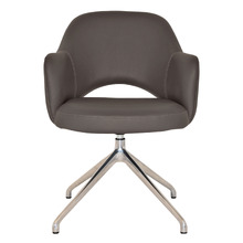 Lex Vinyl Trestle Armchairs (Set of 2)